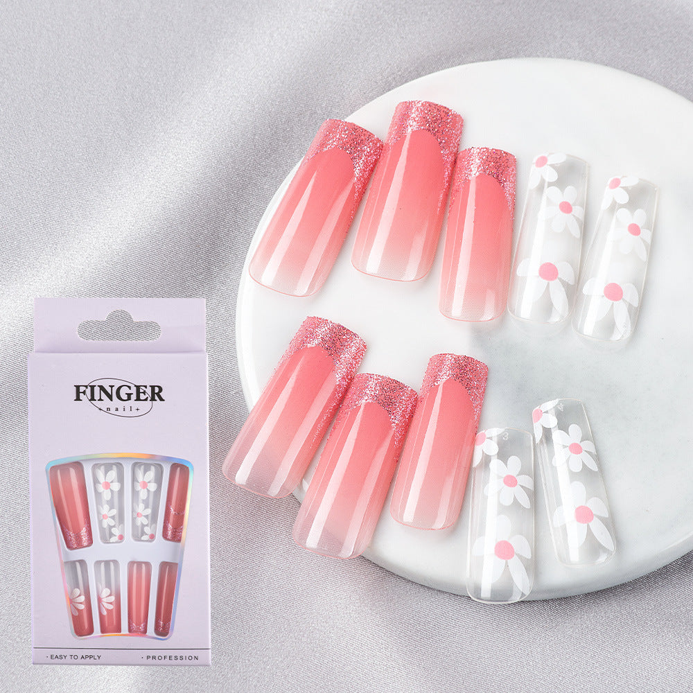 Wholesale Flame Heart Square Plastic Nail Stickers